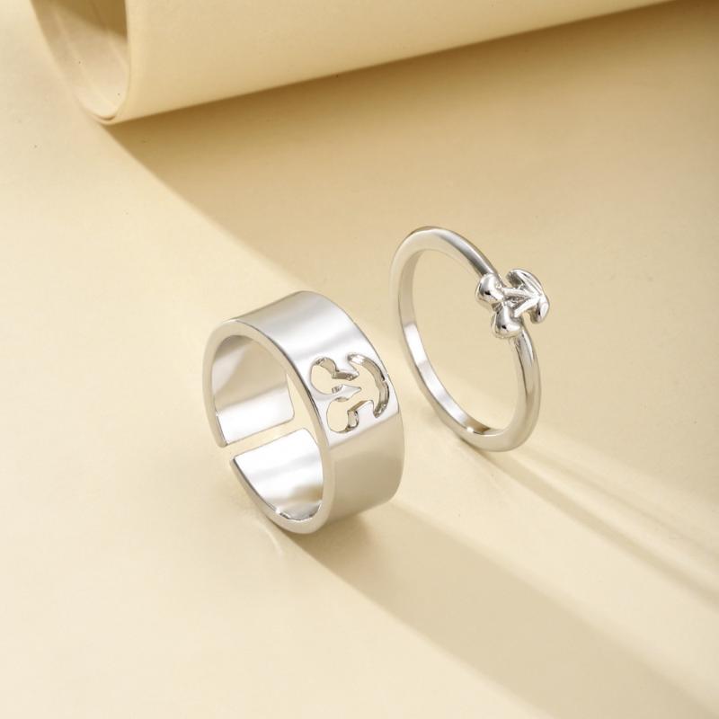 

Wedding Rings Couple Trend Simple Retro Hollow Cherry Ring 2-piece Set Confession For Accessories