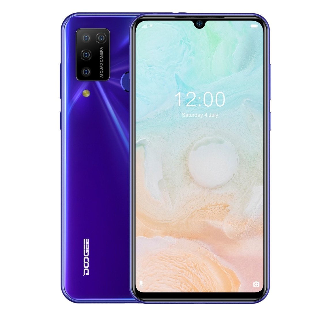

DOOGEE N20 Pro, 6GB+128GB Quad Back Cameras, Fingerprint Identification, 4400mAh Battery, 6.3 inch Waterdrop Notch Screen Android 10.0, Space grey