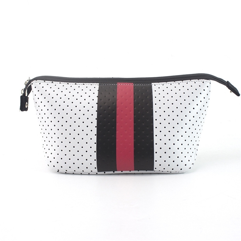 

Hot selling diving material cosmetics skin care products small object storage bag simple and fashionable style, White