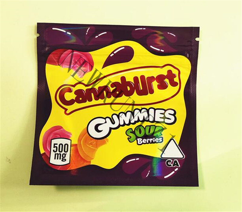 

Empty Mylar 500mg bags and Edibles Gummies Berry sour Sours Packaging 2021 bag