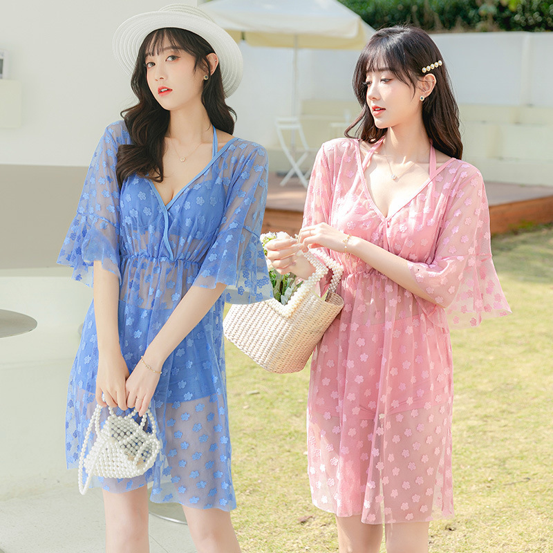 Sexy 2021 Bikini with Cover Up Sunscreen Spring Split Swimsuit 038813-image-678649194