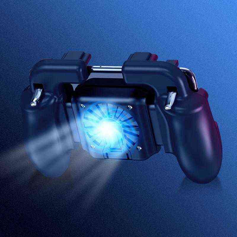 

H5 PUBG Game Controller Gamepad Trigger Shooting Free Fire Cooler Cooling Fan Gamepads Joystick For IOS Android Cell Phone H1126