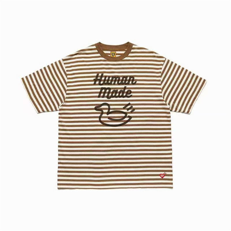 

Striped Shirt Duck Pattern HUMAN Men's T-Shirts Women Fashion Casual T-shirt Top Tees Clothing
