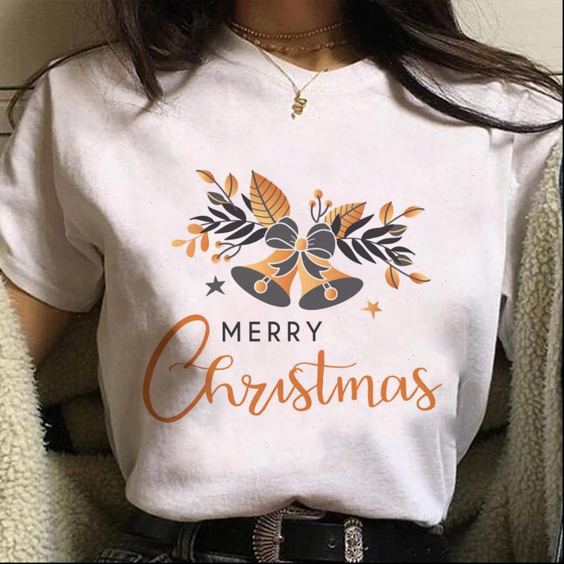 

fashion merry christmas womens t shirt letters graphic print harajuku short sleeve tee female cloth, White