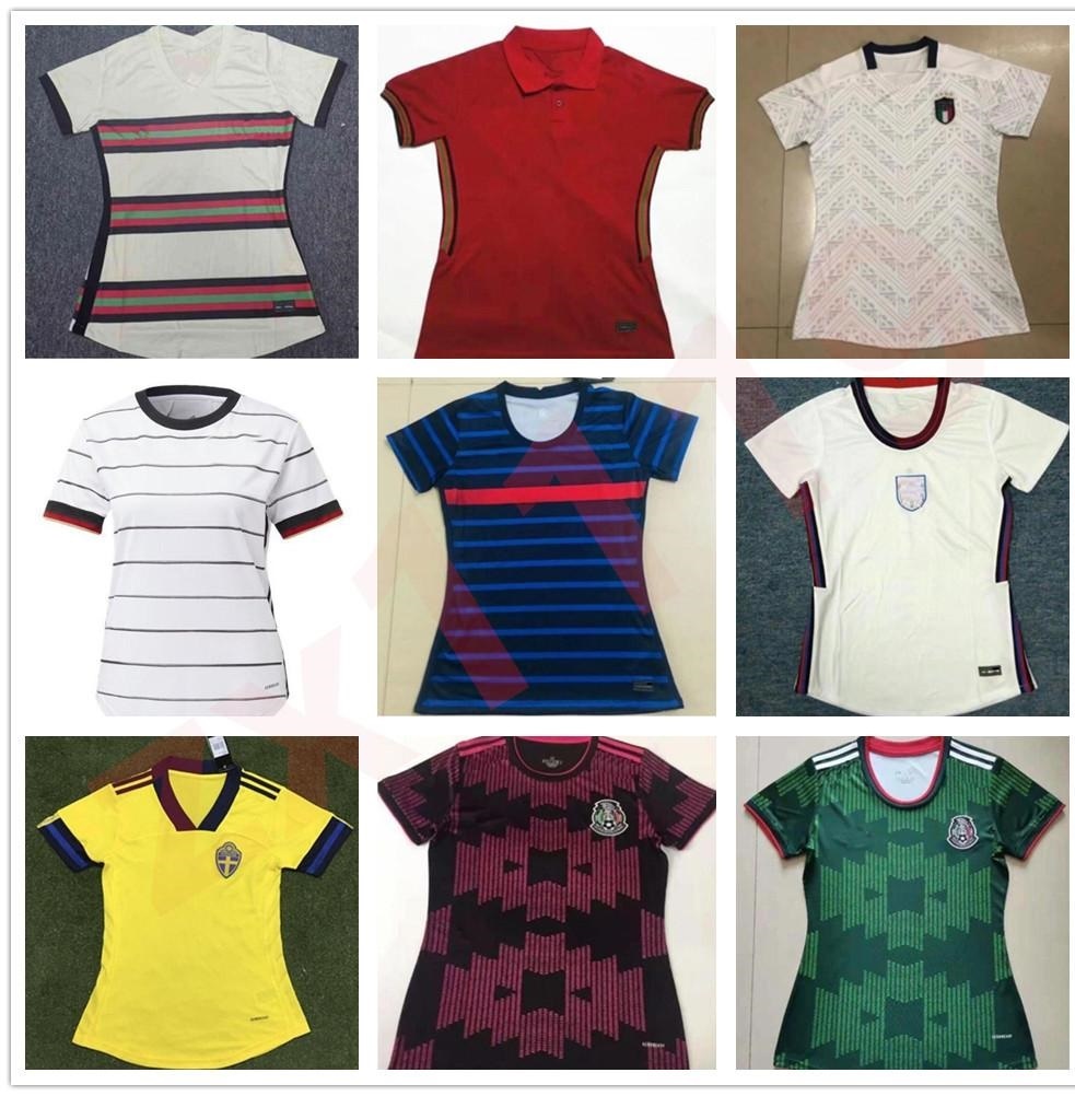 

2021 European Cup Cnational team Italy Germany Women girls soccer Jersey Ronaldo Mbappe RAMOS kane RASHFORD Football Shirts, Black;yellow