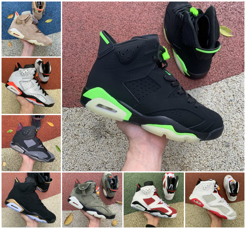 

Jumpman Electric Green 6 6s Mens High Basketball Shoes Flint JORDÁN Carmine Dmp Unc Black Infrared Travis British Khaki Tinker Hare Gold Hoops Bordeaux Men Sneakers, Bubble package bag