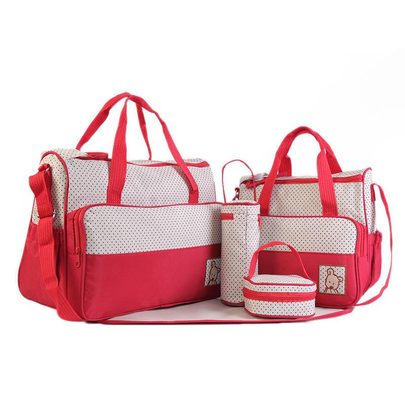 

Diaper Bags Diapers For Children Insulation Baby Bottles Snack Cart Shoulder Bolsas Nappy Maternal Kids Clothes Large Travel Stroller, Red