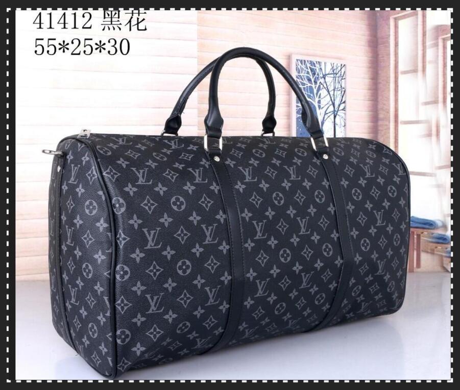 

LV LOUIS 1 VITTON high quality 55cm Designers Bags men women travel duffle bag leather luggage bags handbags large capacity