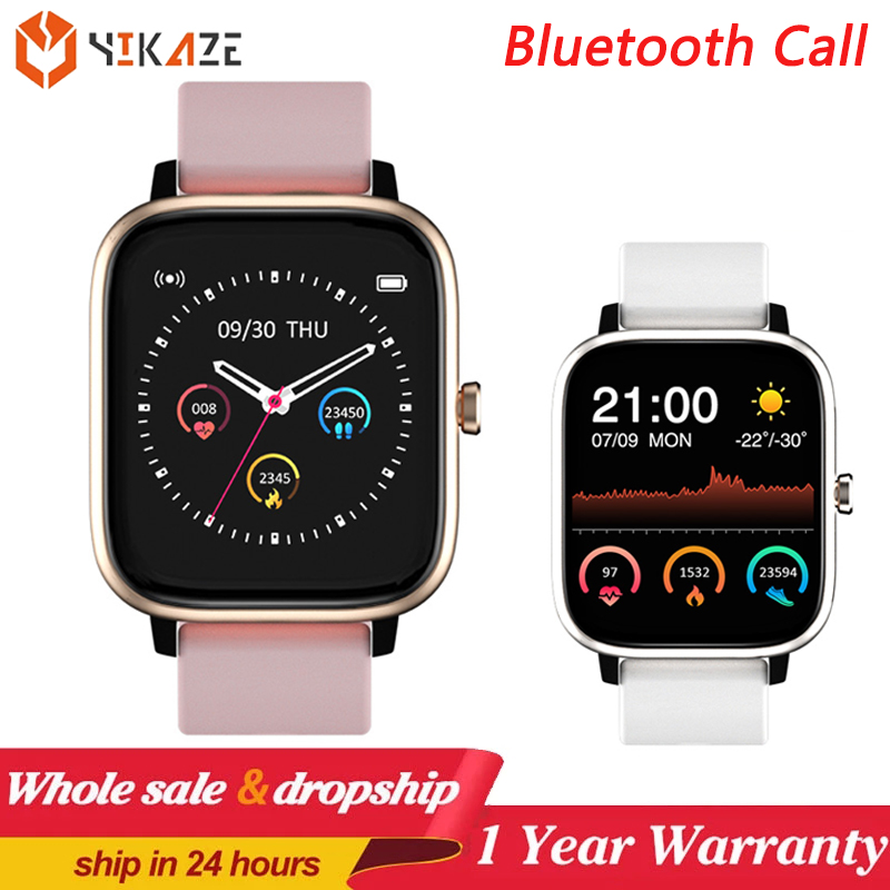 

Bluetooth Calls Smart Watch Men Women Waterproof Heart Rate Music Player Pedometer Smartwatch For amazfit Huawei Apple Xiaomig, White