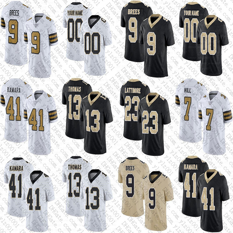 

New Payton Turner 41 Alvin Kamara 9 Drew Brees Custom Football Jerseys 2 Jameis Winston 11 Deonte Harris Taysom Hill Michael Thomas Marshon, Black;red