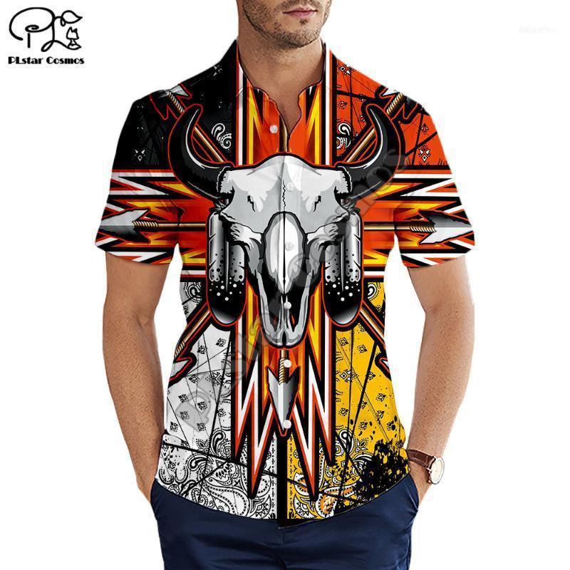 

Men' Casual Shirts Retro Style 2021 Summer Fashion Short Sleeve Shirt Native Print 3d Mens Bohemian Harajuku Shirts1