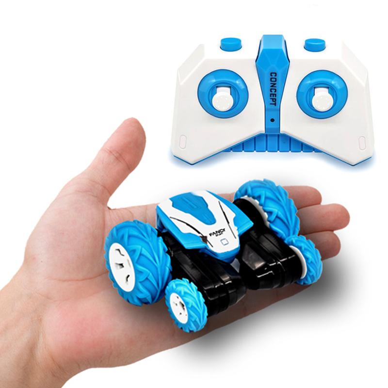 

Mini RC Car 2.4G 4CH Stunt Drift Deformation Buggy Rock Crawler Roll Car 360 Degree Flip Car Blue Toys for Kids