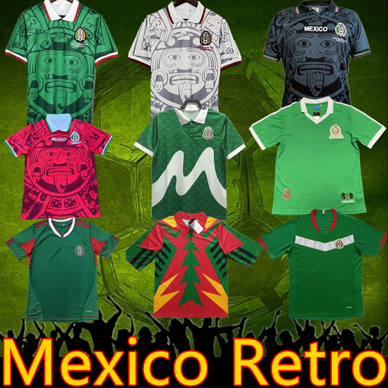 

MEXICO RETRO soccer jerseys 1986 1995 1998 2006 2010 VINTAGE Thailand Quality jersey goalkeeper uniforms BLANCO Football shirt Embroidery Logo camiseta futbol