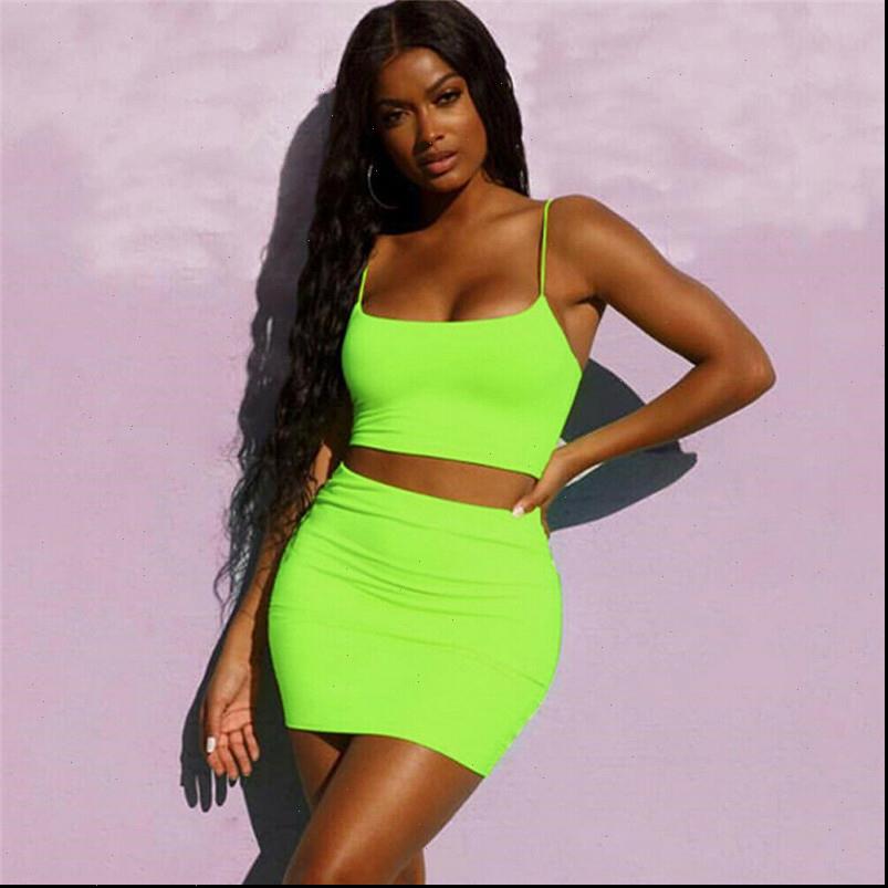 

summer womens tracksuits 2pcs women outfits fashion sleeveless tanks crop high waist pencil skirts night clubwear ladies clothing, Gray