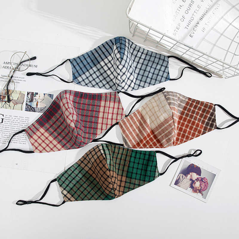 

men's and women's dust-proof breathable color lattice mask adjustable ear buckle mask available