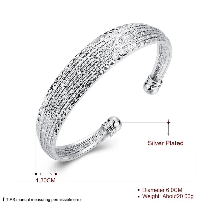 

Bangle 2021 European And American Classic Silver Plated Open Thread Bracelet