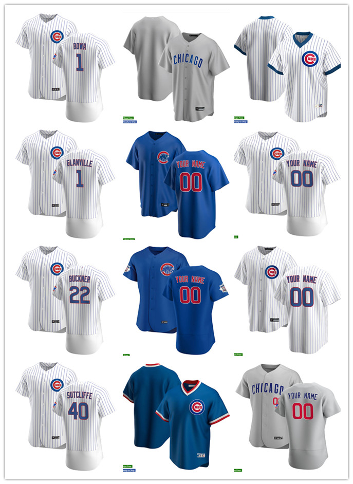 

Mens Womens Youth Baseball Jersey Chicago Cubs 1 Larry Bowa 22 Bill Buckner 1 Doug Glanville 40 Rick Sutcliffe custom Blank blue, Blue;black