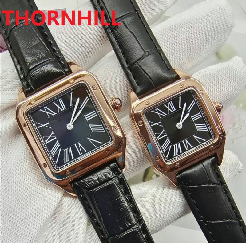 

Top brand men and women watches square case leather strap quartz movement fashion female male dress watch designer clock wholesale, As pic