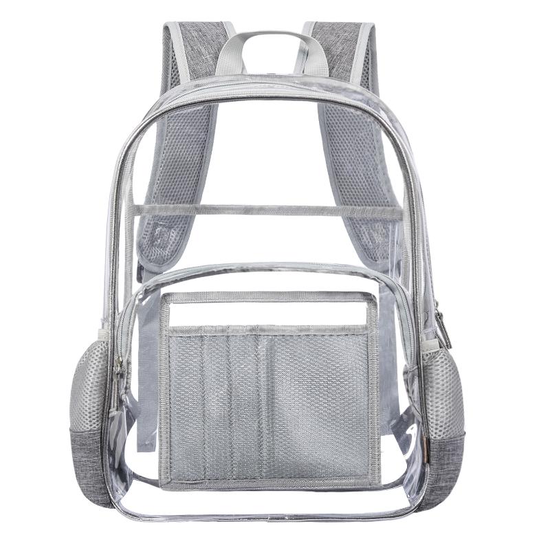 

Backpack Transparent Fits 15.6-inch Laptop School Bag Student PVC, Black