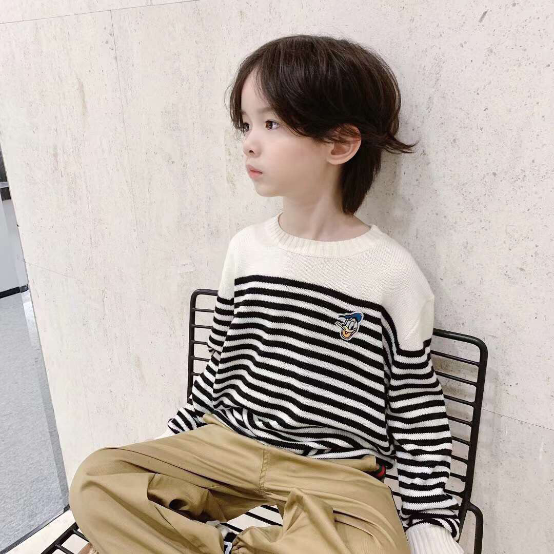 

Kids Boys pullovers Sweaters Winter Knitted Cotton Toddler Clothing girls Striped Sweater For children Outerwear Coat, As show