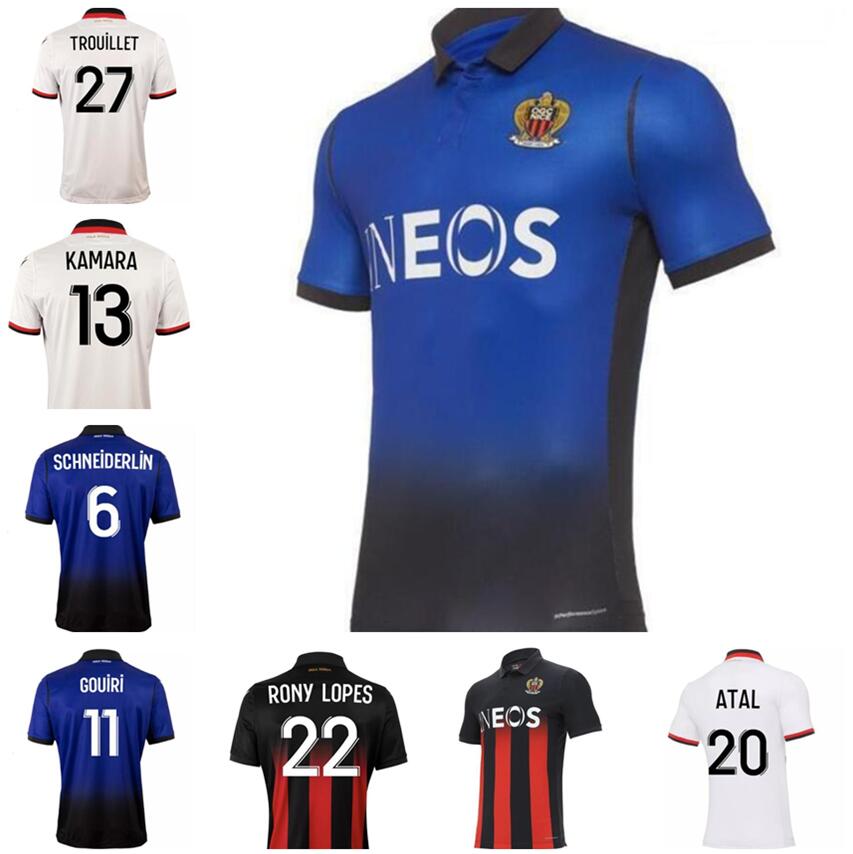 

Maillot de foot OGC Nice Soccer Jersey 2021 ATAL Dolberg Pierre Lees-Melou Gouiri Ignatius Ganago Wylan Rony Lopes Adult Football Shirt, Black;yellow