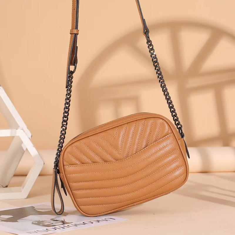 

Net Red Fashion Women's Bag Top Layer Cowhide Small Fragrance Chain Single Shoulder Messenger Waist Bags