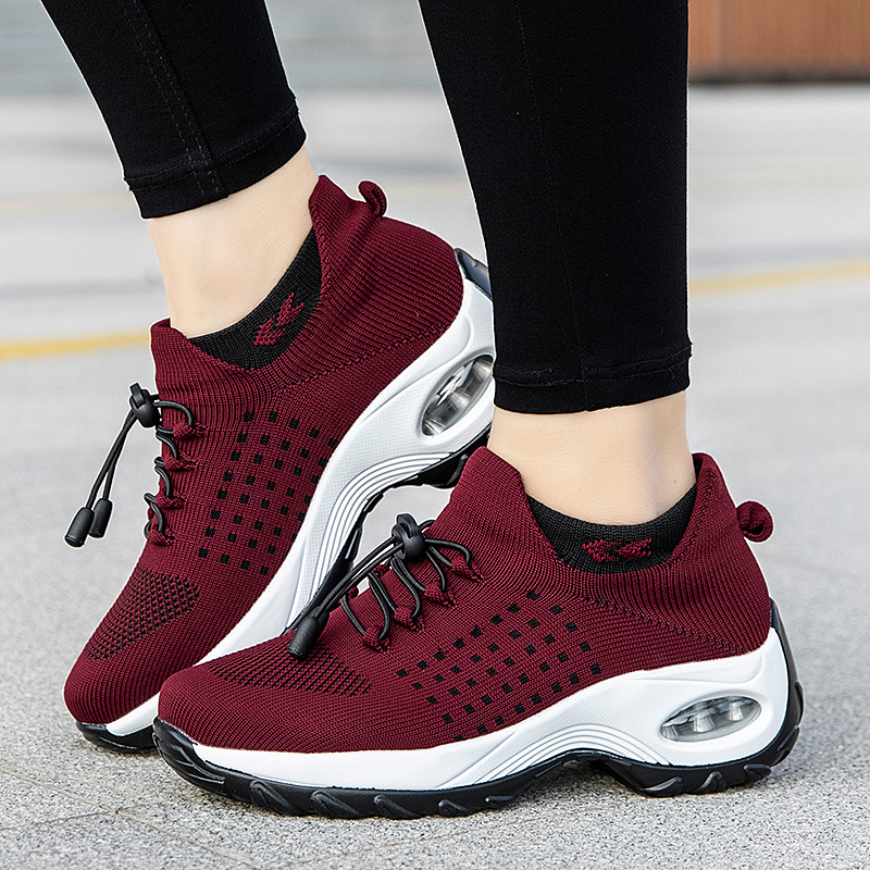 

Fashion Women Cushioning Sneakers Casual Breathable Mesh Shoes Female Slip-On Chaussure Femme Trendy Walking Sport Sock Footwear