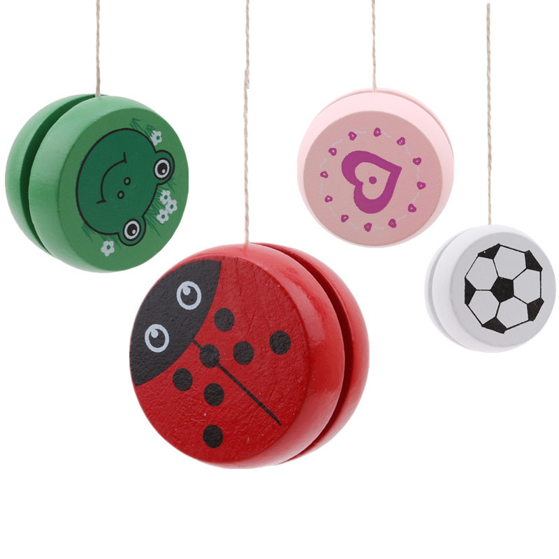 

Cute Animal Prints Yoyo Ladybug Kids Yo-Yo Creative Toys For Children 5cm Wooden Yo ball Q1219
