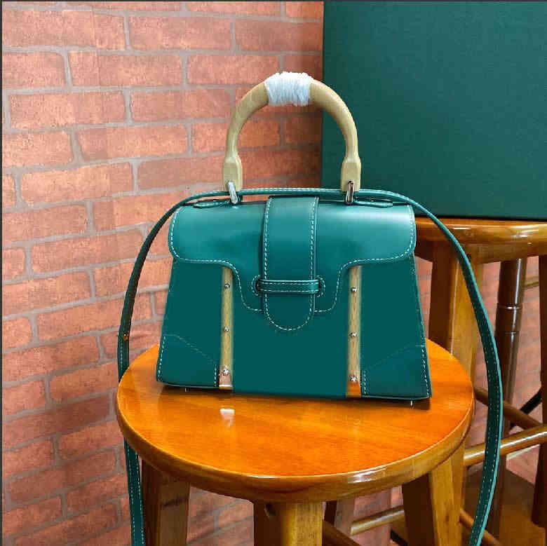 

bags Mini Saigon bag wooden handle handbag Single Shoulder Messenger women's handbags genuine leather tote designer purses Wallet Box LOGO