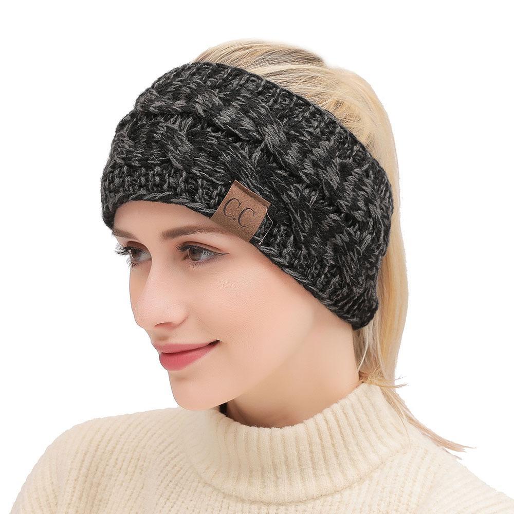 

CC Hairband Home Accessory Colorful Knitted Crochet Twist Headband Winter Ear Warmer Elastic Band Wide Hair Accessories personality fashion