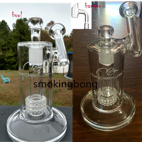 

7.4 inchs Double Matrix Perc Glass Bubbler heady Dab Rigs Hookahs Mobius glass Water Bongs Smoke Pipe with 18mm banger