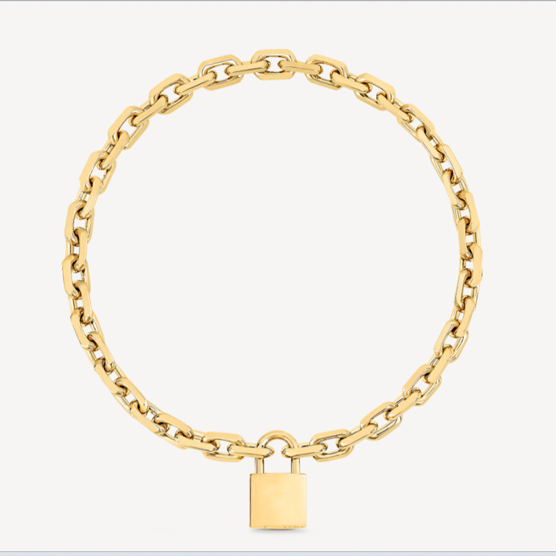 

2021 Luxury designer Necklace men silver gold stainless steel jewelry long pendant lock necklaces for women punk style thick chain Christmas gifts