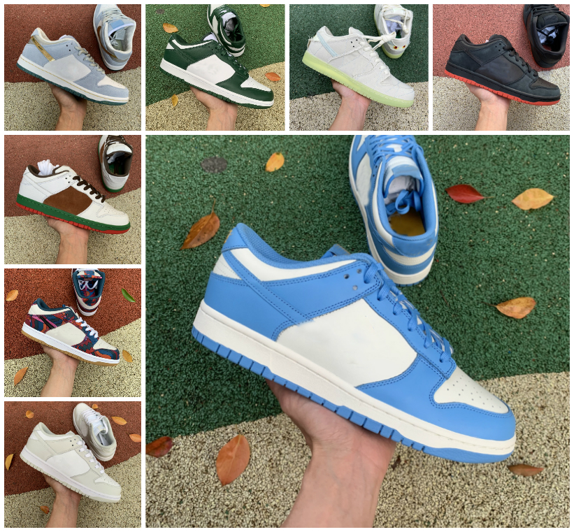 

SB Womens Mens Skateboard Shoes Low Black White Photon Dust UNC Medium Curry Trainers Parra Abstract Kentucky Championship Red Michigan Designer Sports Sneakers, Bubble package bag