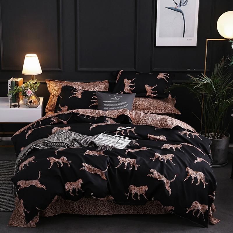 

Bedding Sets Luxury 2/3pcs Set Marble Print Duvet Cover With Pillowcase Black Comforter Quilt Bed Linens No Sheet Single