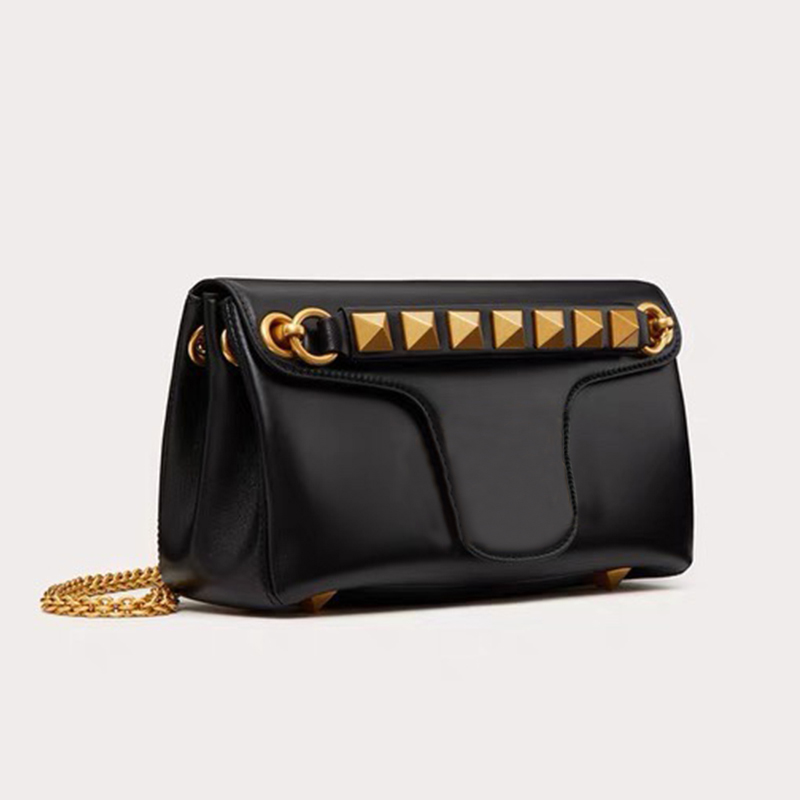 

Women Tote Crossbody Messenger Bag Cowhide Leather Handbag Hardware Letters Rivet Metal Chain Shoulder Bags Lnternal Zip Pocket Lady Purse Wallet, Red