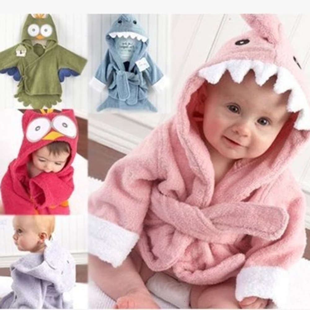 

Cartoon baby home clothes cartoon bathrobe Baby Hooded children's