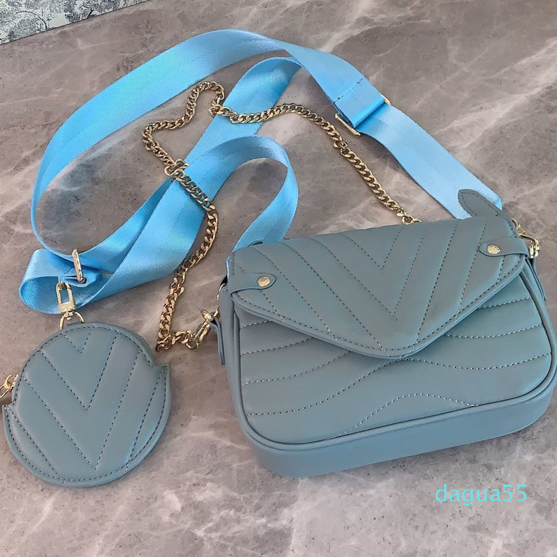 

2021 Bags Pochette Bag c Multi Nylon Mini Hanghhangbag Akend, Sky blue