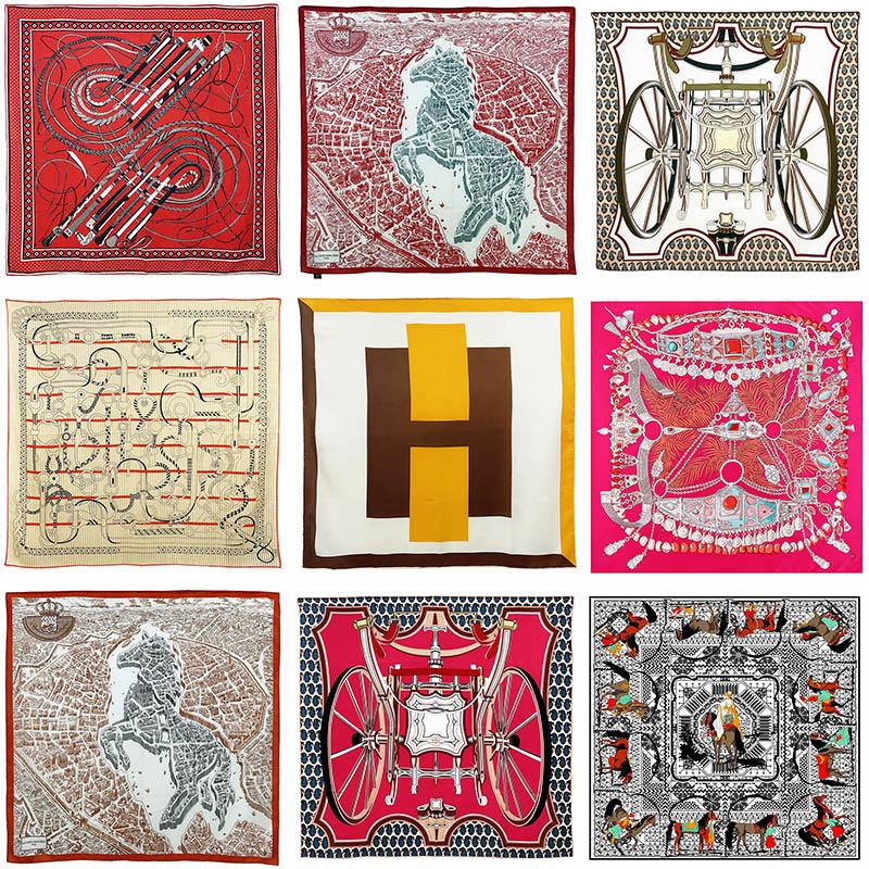 

Scarves Silk Scarf Cashmere 130cm Woman Neckerchief High Quality Kerchief Femininity Hand Towel Fashion Valentines Gift