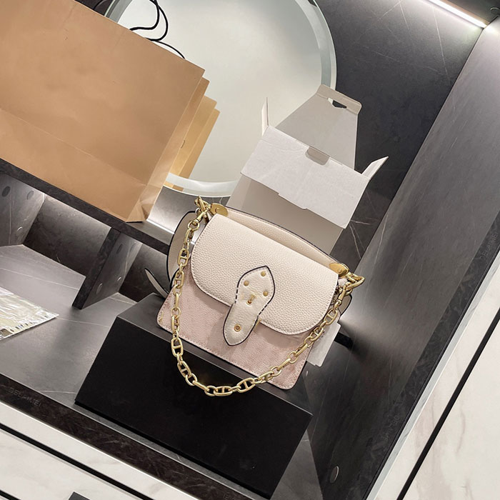 

Buckle Square Shoulder Bag Woman Genuine Leather Brand Printed Mini Crossbody Bags Handbag Small Wallet with box