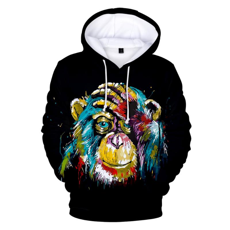 

Men's Hoodies & Sweatshirts Aikooki Print 3D Men Women Casual Sweatshirt Harajuku Autumn Hoodie Orangutan Animal Hooded
