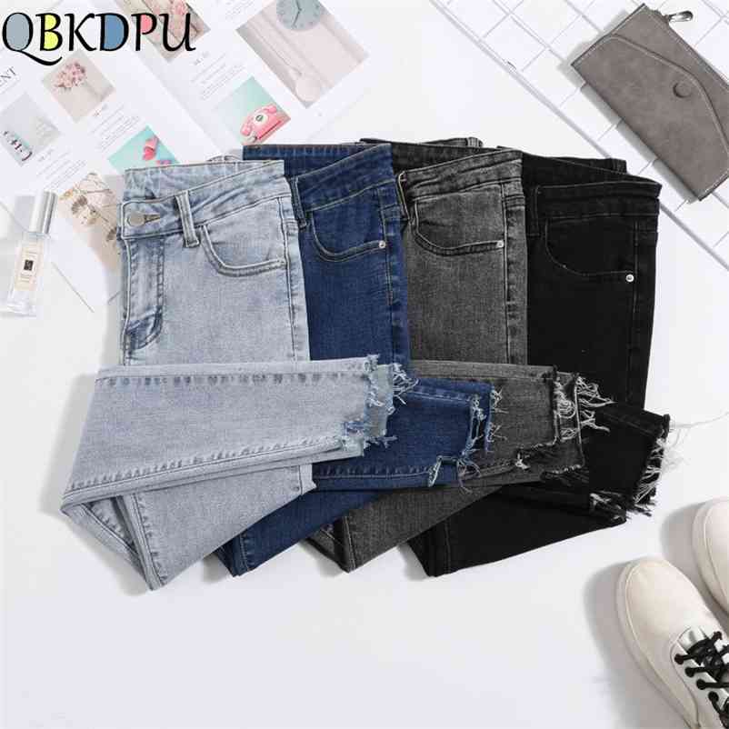 

Women jeans Plus Size High Waist Stretch Washed Skinny Jeans Female Denim Pants Pencil Light Blue Gray Black 210629, 1905 blue