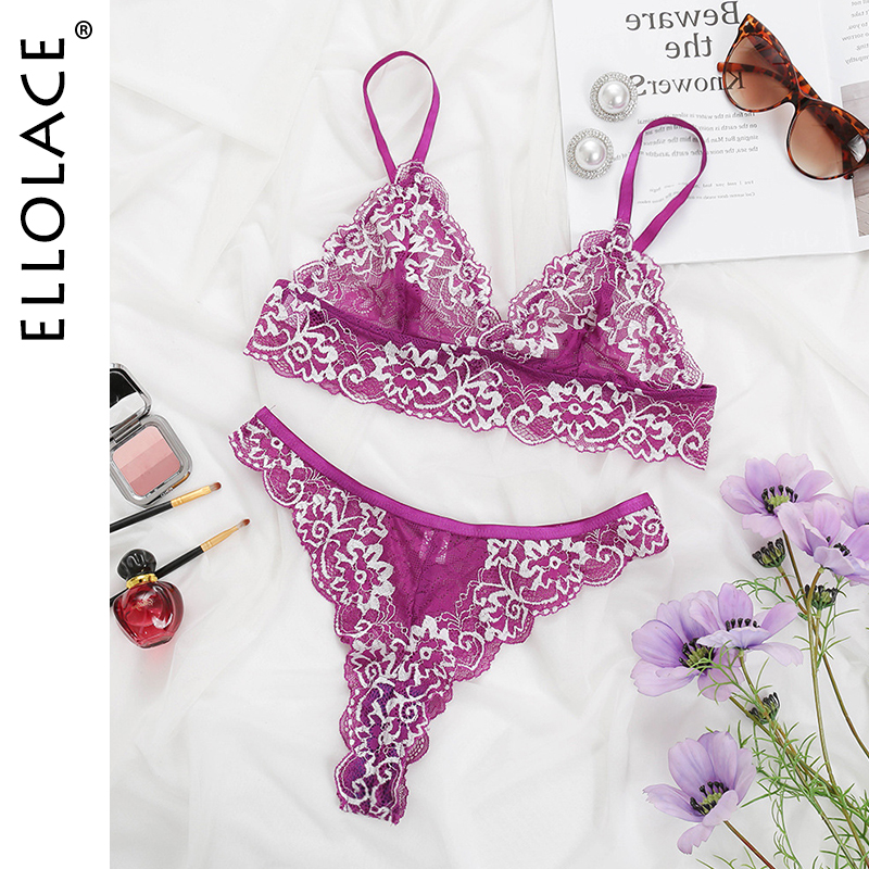 

Underwear Set Purple Sexy Lingerie Set Floral Embroidery Womens Underwear Lingerie Femme Sexy Lace Underwear Sets Suit, Red