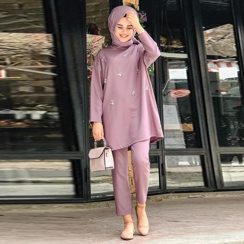 

European Islam Clothing Abayas For Women De Moda Musulman Ensembles Abaya Dubai Turkey Hijab Muslim Sets Fashion Hijab Dress