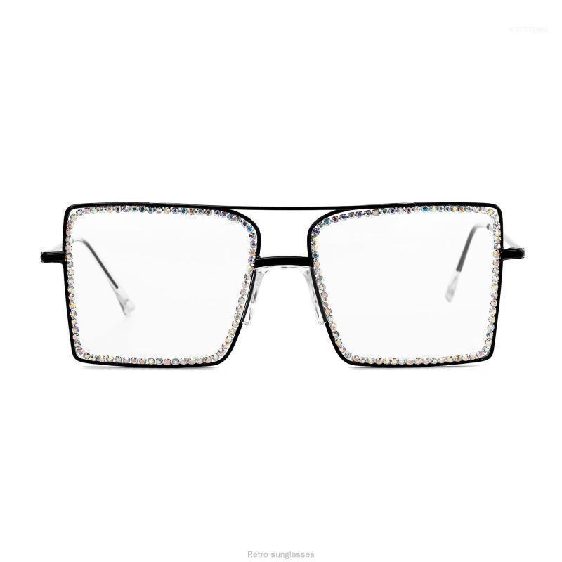 

Sunglasses Women Fashion Diamond Designer Brand Rimless Cut Out Lens Retro Gradient Alloy Frames High Quality FML1