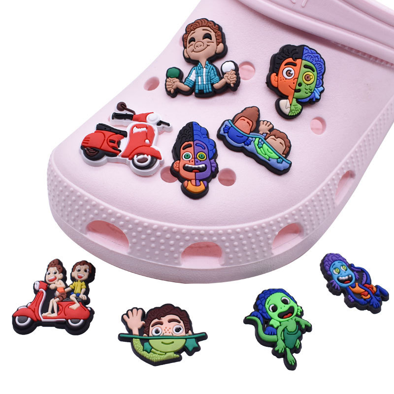 

Pvc Anime Shoe Charm Decoration Buckle Accessories Jibitz for Croc Charms Clog Bracelets Buttons Decor, White;pink