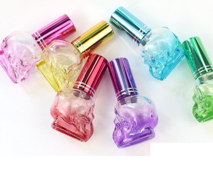 

2021 8ml Mini Empty Portable Travel Refillable Bottles Skull Shape Glass Perfume Bottles Sample Perfume Bottle
