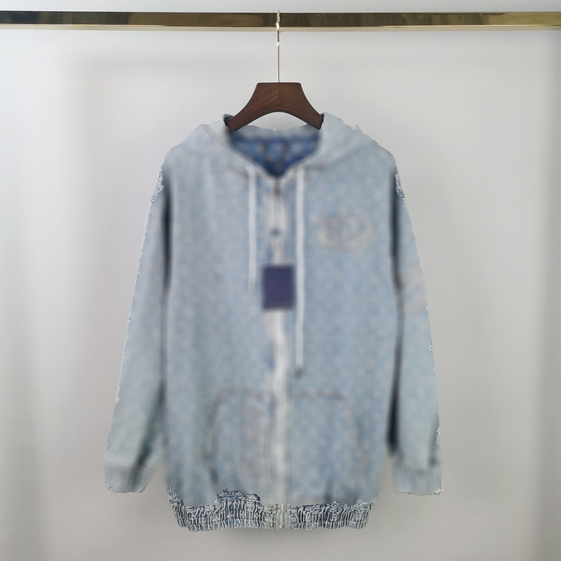 

21ss man designers Denim Jackets Dobby Embroidery jacquard clothes mens Coats Outerwear Hooded men Clothing Cotton black white, Multi
