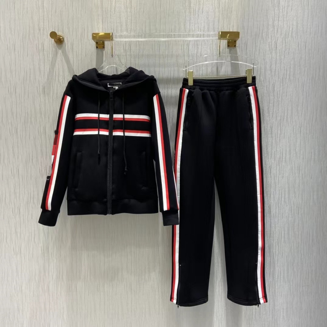 

Women's Two Piece Pants 2021 Autumn Winter Fashion Hooded Coat And Long pant Brand Same Style 2 Pieces Sets 1025-1, Black