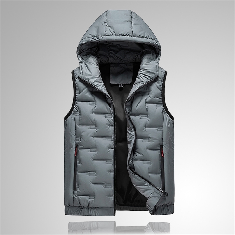 

Winter Down Vest Men Casual Waistcoat Men' Sleeveless Jacket Plus Size 5XL Warm Men' Vest Overcoats 211111, 2163grey
