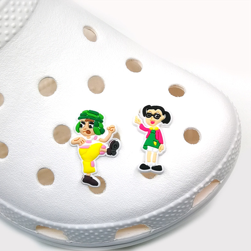 

plastic cartoon game croc Charms Soft cute Pvc Shoe Charm Accessories Decorations custom JIBZ for clog shoes childrens gift
